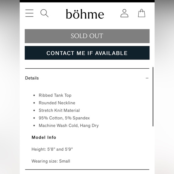 NWOT Bohme mason ribbed tank top - L - Picture 7 of 7